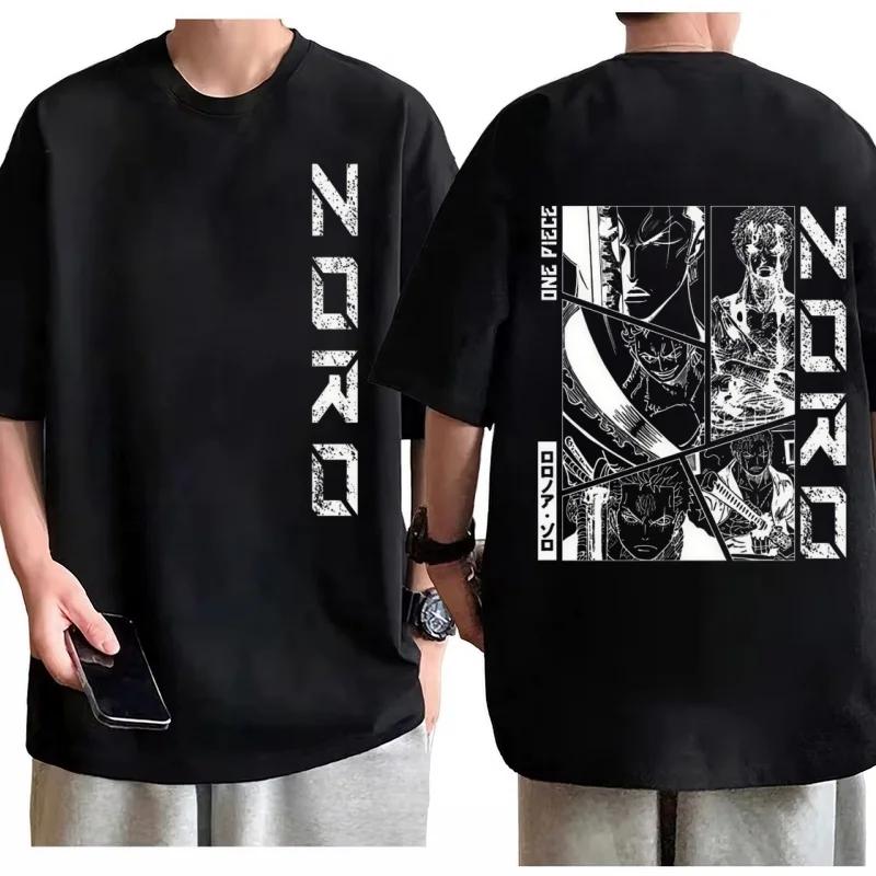 One Piece Zoro Manga Panel T-shirt Men Comic Print Cotton Anime Tee Urban Streetwear Stylish Casual Everyday Top