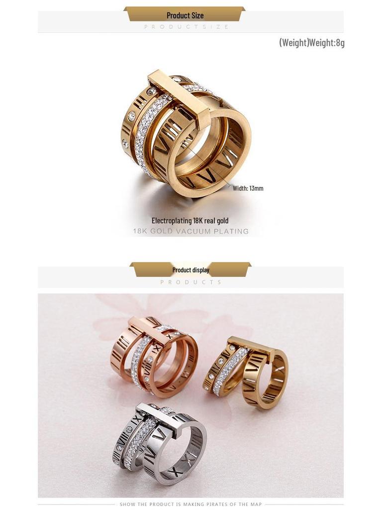 Römisch inspirierter galvanisierter Titanstahl Buchstabenring