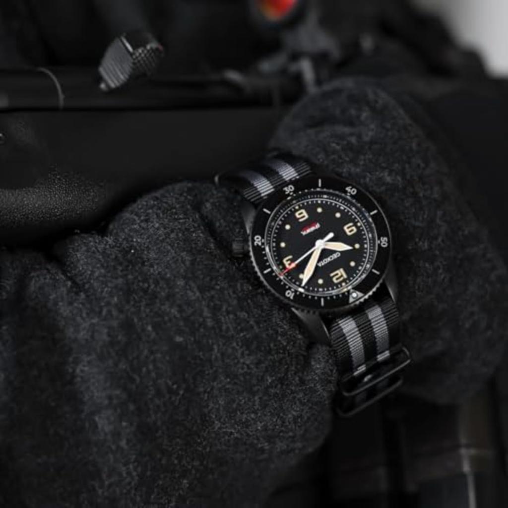 Zulu Diver Classic Bond 1973 British Cadet Nylon Watch Band Black Gray Polished Buckle 21mm [ZULUDIVER] & - -