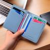 Durable Ultra-thin Men and Vertical ID Cards Cover Bank Card Driver's License Simplicity Business Card Holder Soft Light Blue