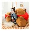 EZweekend Capybara Plush Toy with Strawberry Backpack, Extra Large, Cute, Soft, and Fluffy, Brown, Cuddly Pillow, Funny Stuffed Animal