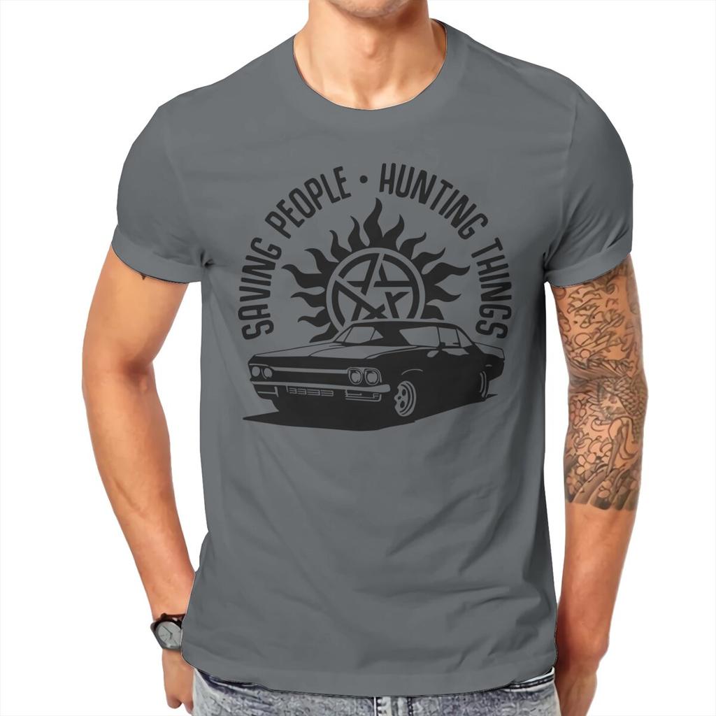 Supernatural Saving People Hunting Things T Shirt Unisex Tees Summer Clothing Cotton ONeck TShirt