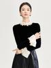 French Romantic Chic Lace Collar Square Fabric Shirt - Autumn/Winter Style