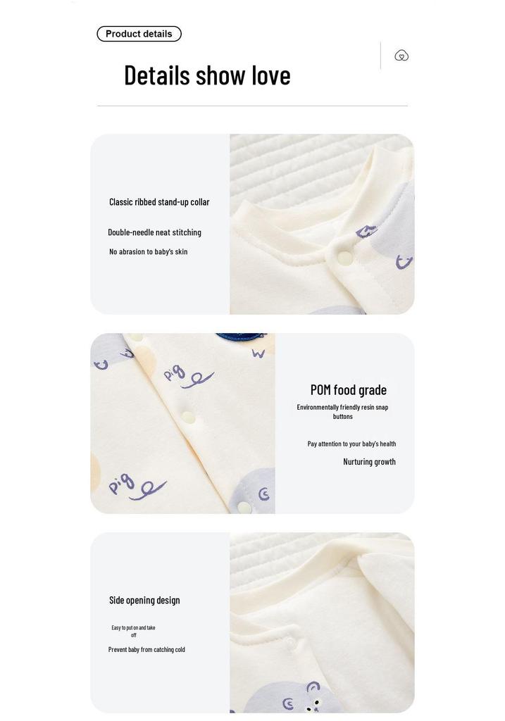 Thickened 120g Cotton Winter Baby Jumpsuit - Warm Padded Bodysuit for Crawling