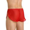 Sous-vêtements Sexy pour Homme en Maille Respirante Caleçons Shorts en Maille pour Homme Transparents avec Grande Fente