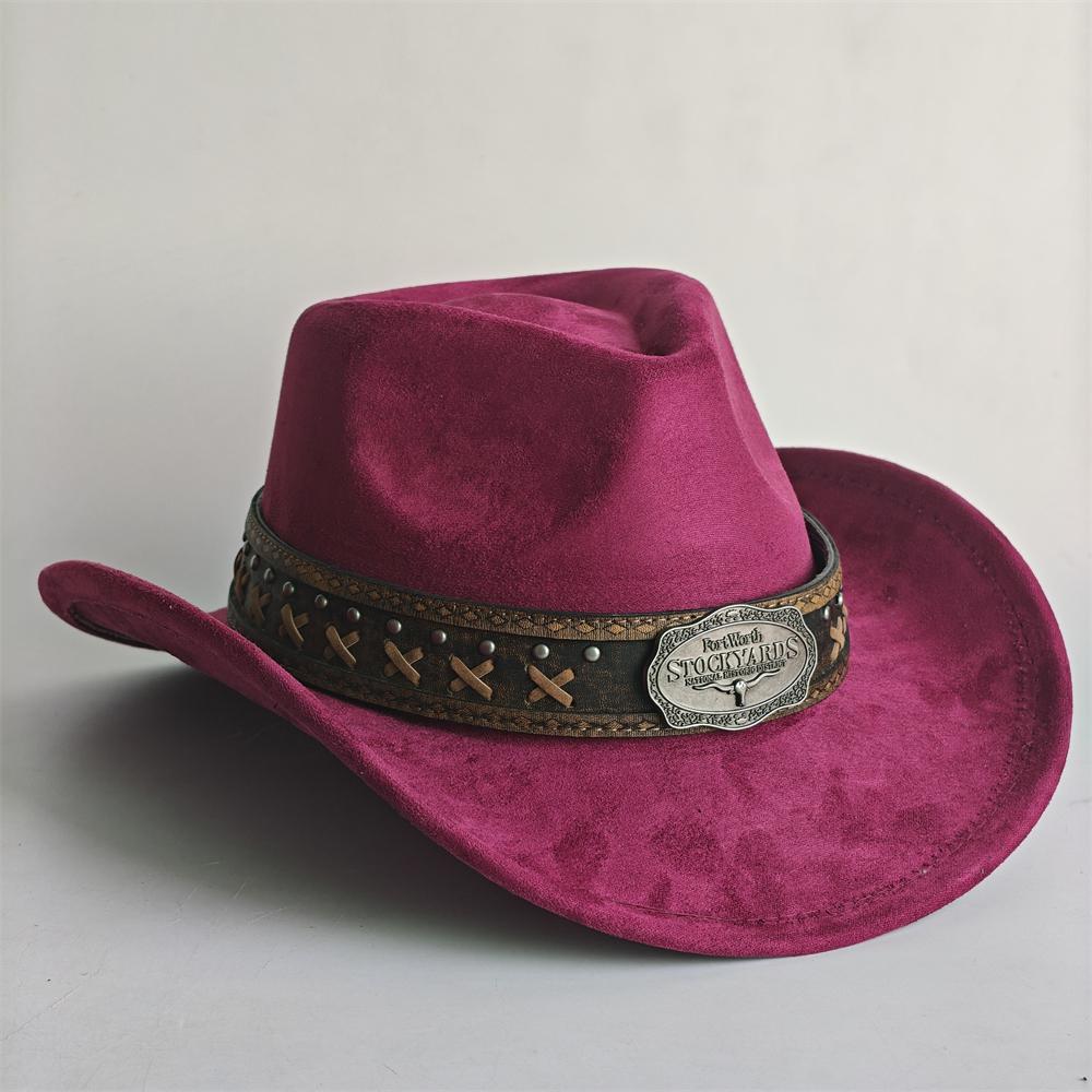 New Western Cowboy Hat For Women Men With Shapeable 7.5Cm Wide Brim Western Suede Hat For Cowboys And Cowgirls Sombrero Vaquero