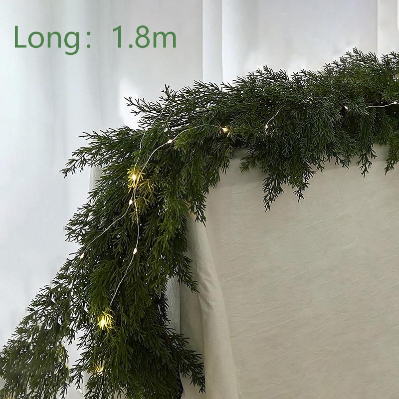 Real Touch Christmas Norfolk Pine Garland,Artificial Christmas Garland Fake Pine Needles Faux Green Garland