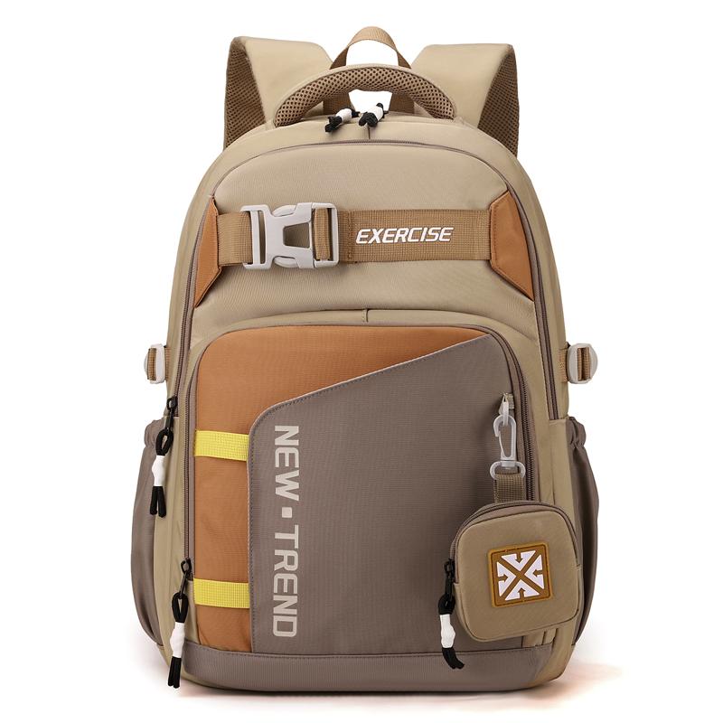 Plecak Ucznia Liceum Blok Kolorystyczny Duża Pojemność Wytrzymały Plecak