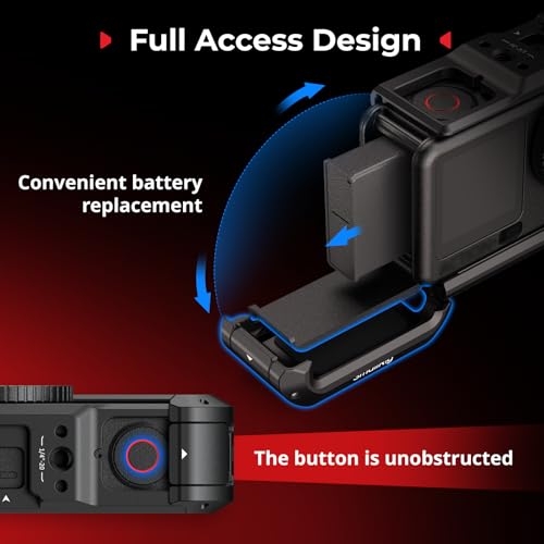 SmallRig DJI Osmo Action 6 Cage (Advanced Edition), Aluminum Alloy Camera Cage with Cold Shoe, Wrist Strap, Lens Cover, Protective Frame with 1/4"-20