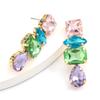 Pauli Manfi Fashion Personality Girl Rhinestone Water Drop Dangle Earrings Women's Elegant Temperament Jewelry Accessories