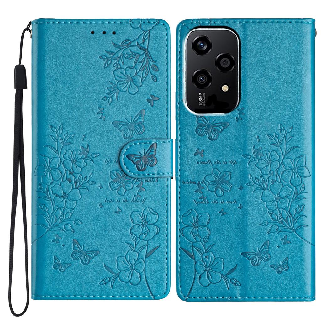 For Honor 200 Lite Wallet Phone Case Butterfly Floral Imprint Leather Flip Cover