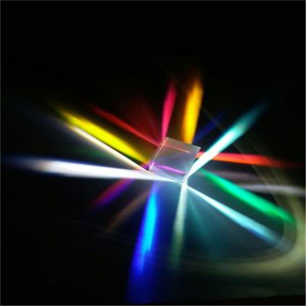 Prism Six-Sided Bright Light Combine Cube Prism Stained Glass Beam Splitting Prism Optical Experiment Instrument Bright bright