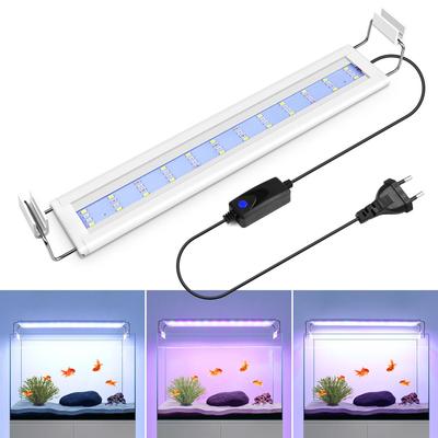 Ilustración LED para acuarios 18-74cm,planta acuática con luz con soportes extensibles blanco y azul,lámpara de iluminación para acuarios