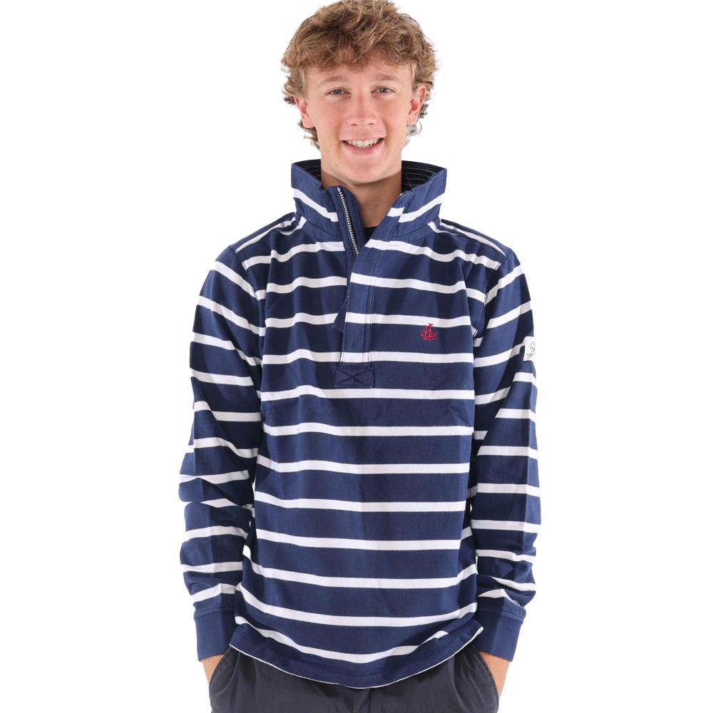 Lazy Jacks Mens Striped Quarter Zip Sweatshirt