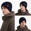 Wool Knitted Hat Men's Autumn Winter Double-Layer Velvet Ear Protection Hat