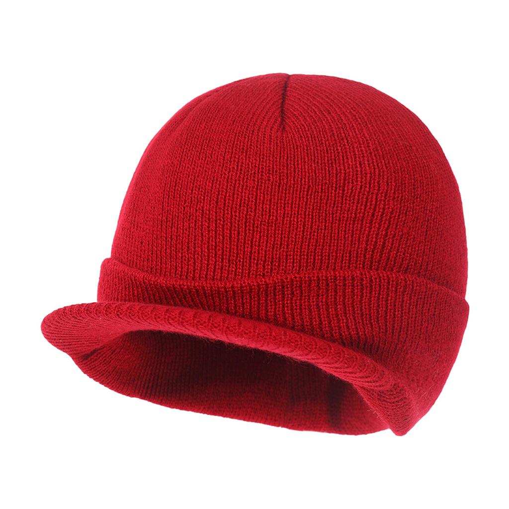 Winter, Men's, Knitted Hat, Brimmed, Wool Cap, Warm, Thick Hat, Suitable For Outdoor