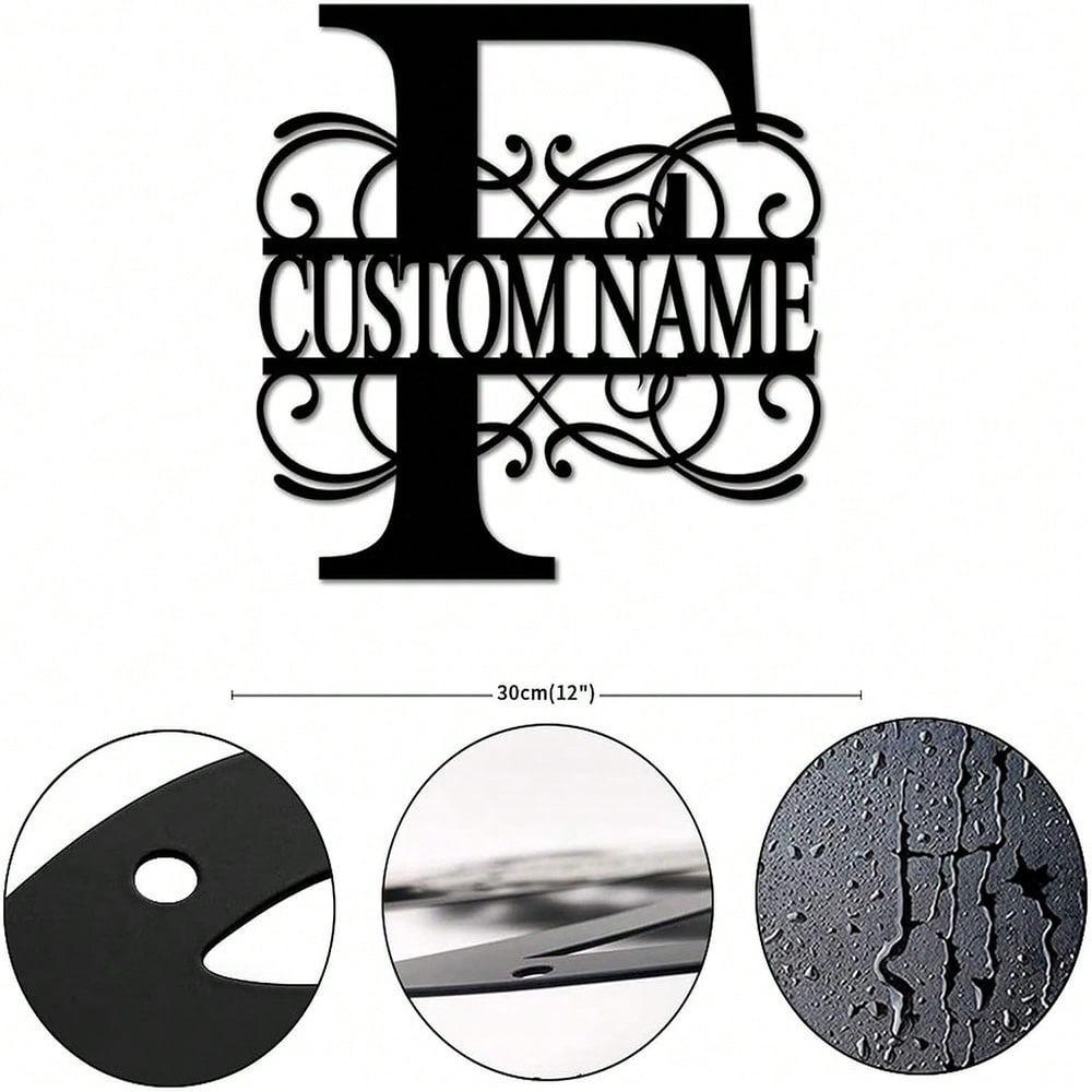 Personalized Metal Wall Art Custom Initials Family Name Light Beam Design Iron Steel Decor Home Porch Garden Gift Birthday