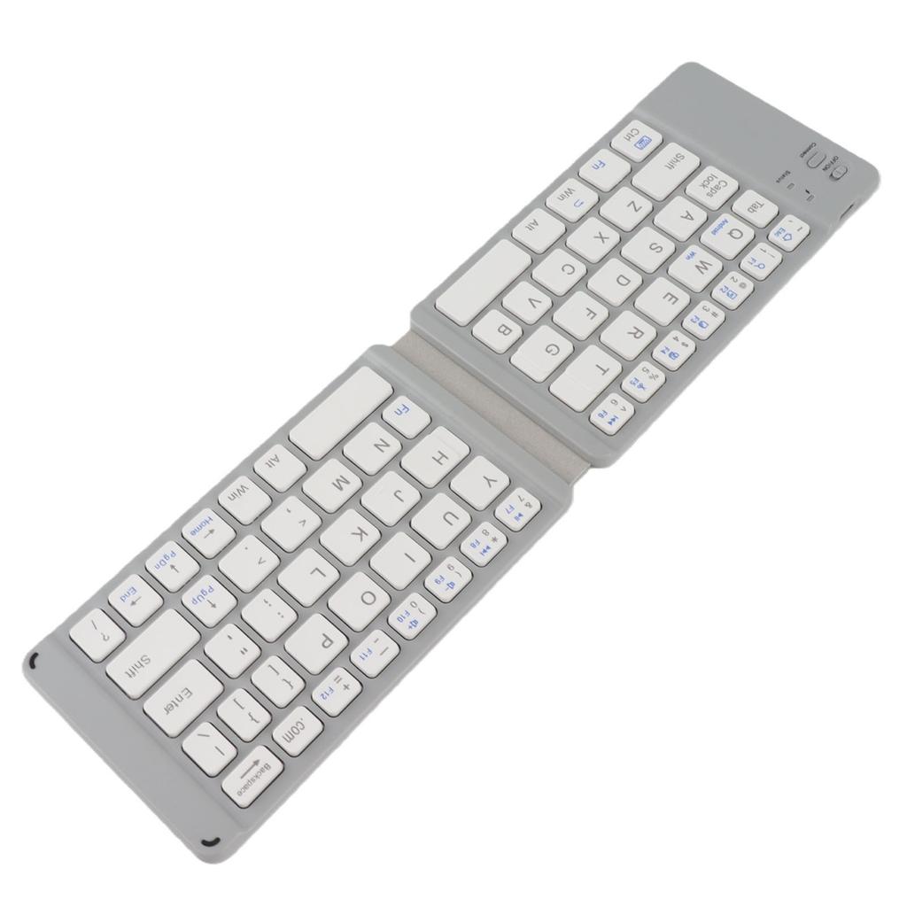 Bluetooth Foldable Keyboard Low Noise Lightweight Stylish Portable Wireless Keyboard for Travel Outdoor White