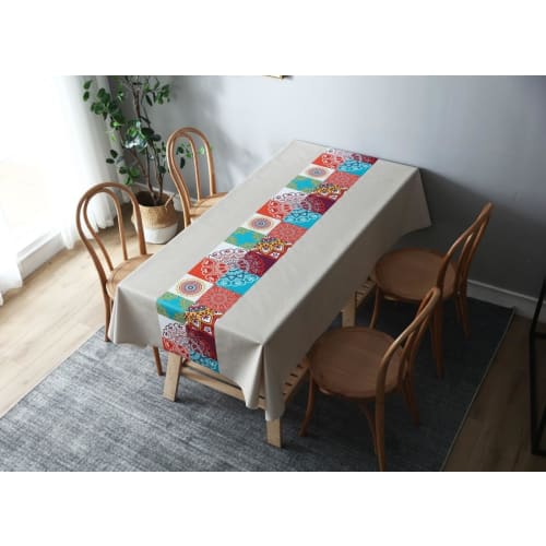 KOUMAKI Vinyl Tablecloth, PVC Table Cover for Long Tables, Water-Repellent, Stylish, Nordic Design, Waterproof, Oil-Proof, Stain-Resistant, Durable, H