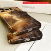 2DFlat Golden Sunset Cat In Ruffled Dress All Inclusive Film Hard iPhone Case, Compatible with iPhone 18 Pro Max 17 16 15 14 13 12 11