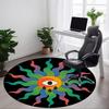 1pc Psychedelic Eye Chair Carpet for Office, Round Non Slip Durable Large Size Office Carpet, Suitable for Office