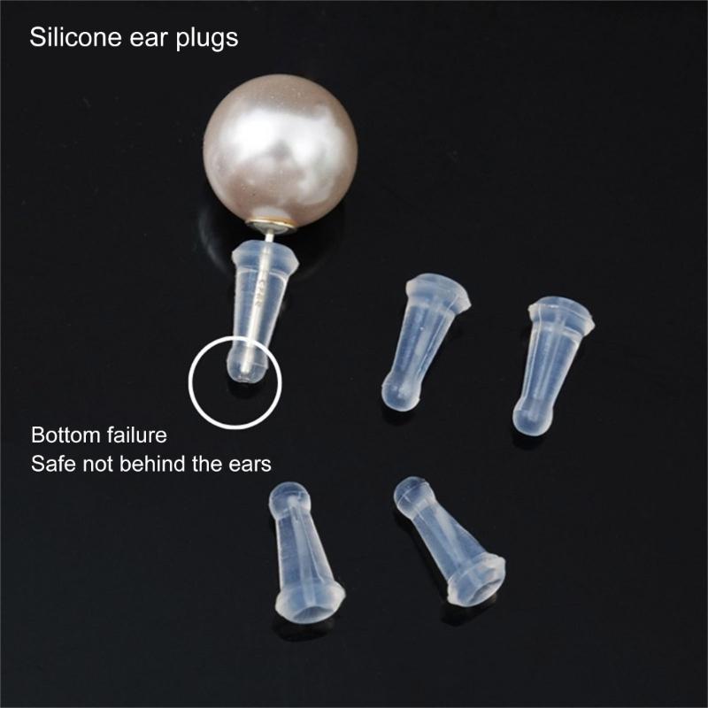 100Pcs Silicone Earring Backs Replacements for Sensitive Skin Hypoallergenics Earring Stoppers for Droopy Earrings
