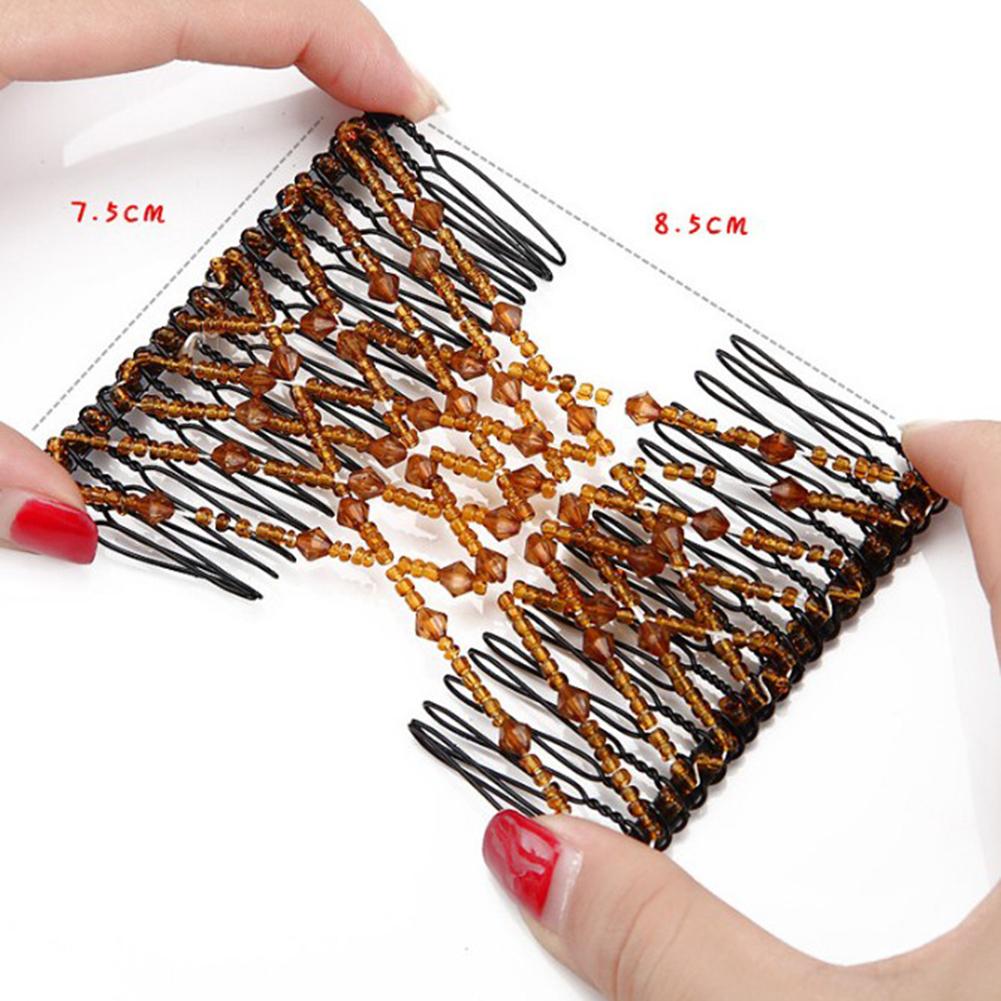 2 Pcs/Set Women Simple Elegant Hair Clips Hair Comb Stylish Hair Device Accessory Random Color
