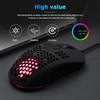 383 Gaming Mouse Lightweight Hollow Honeycomb Hole RGB USB Wired Mice 2400 DPI 6 Buttons Optical Mice for PC