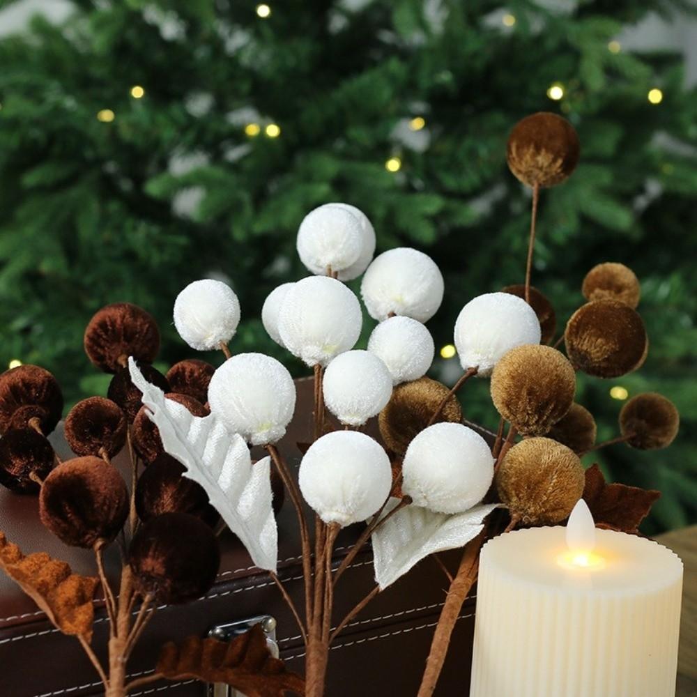Flerfarvede Julekuglegrene DIY Julebordsdekorationer Moderne Julepynt