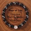 Natural Hematite Stone Bracelet Tree of Life Protection Jewelry Suitable for Men Daily Causal Wear Gift for Husband Father Uncle