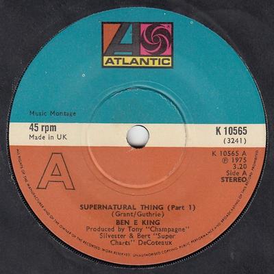 7inch Record BEN E. KING - Supernatural Thing (Part 1) K10565 Atlantic 1975 UK Soul/Funk Used