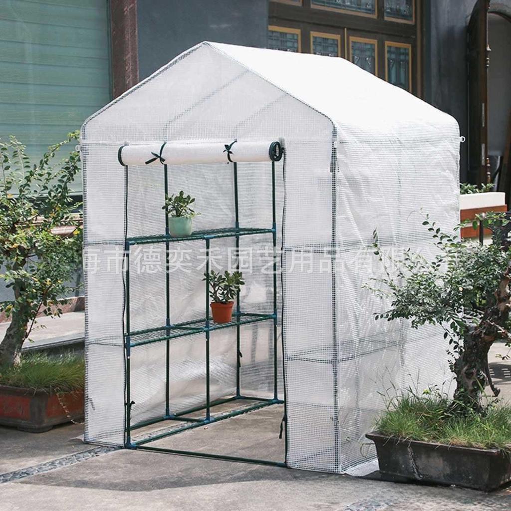 Walk-In Greenhouse with PE/PVC Cover – Ideal for Flowers and Succulents