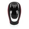 Manual Gear Shift Lever Knob Shifter Head Universal 5 6 Speed Artificial Leather Red Stitching with Replaceable Paster