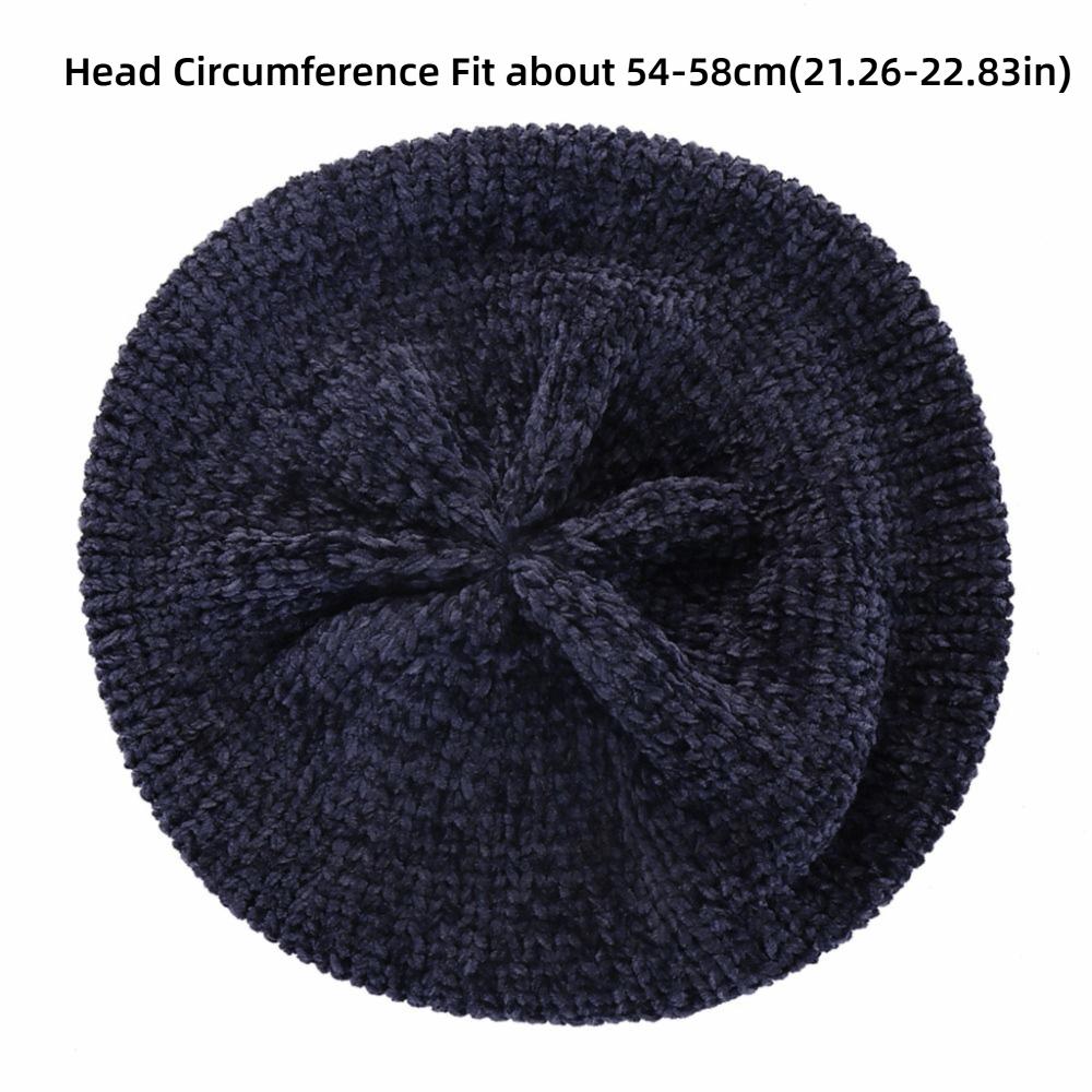 Soft Chenille Knitted Beret Hat Knitted Plain Beret Cap New Warm Winter Hat Spring, Autumn, Winter