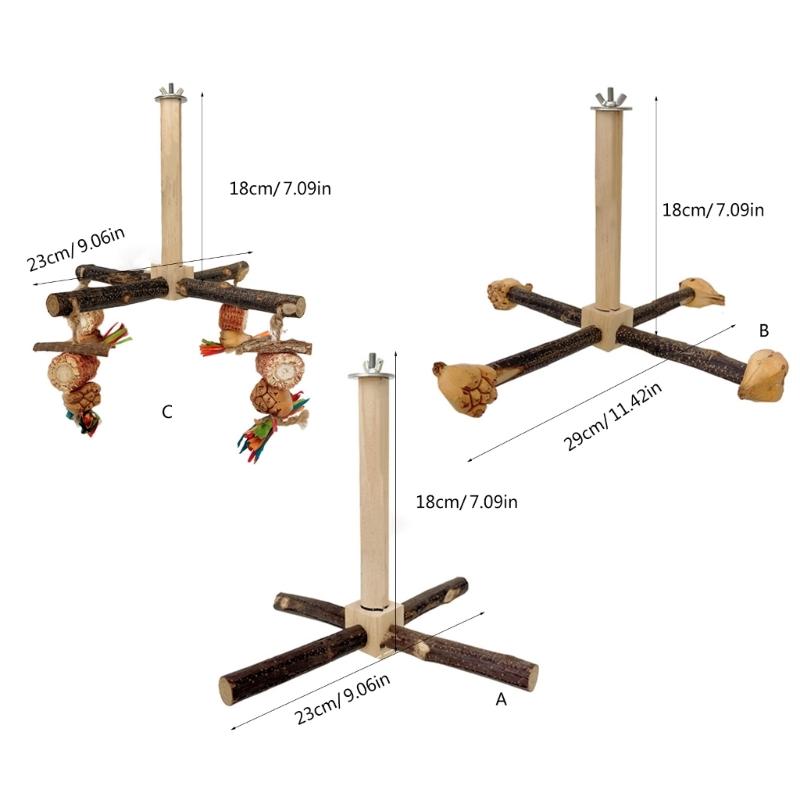 Parrots Grinding Scratchers Perch Bird Rotating Wood Stand Cage Toy Stick Rack Toy Grinding Perch Supplies