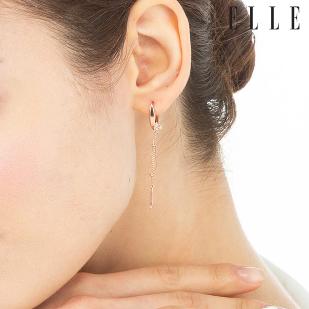 14K Point Chain Earrings (Gold Pin) ELGPEE124