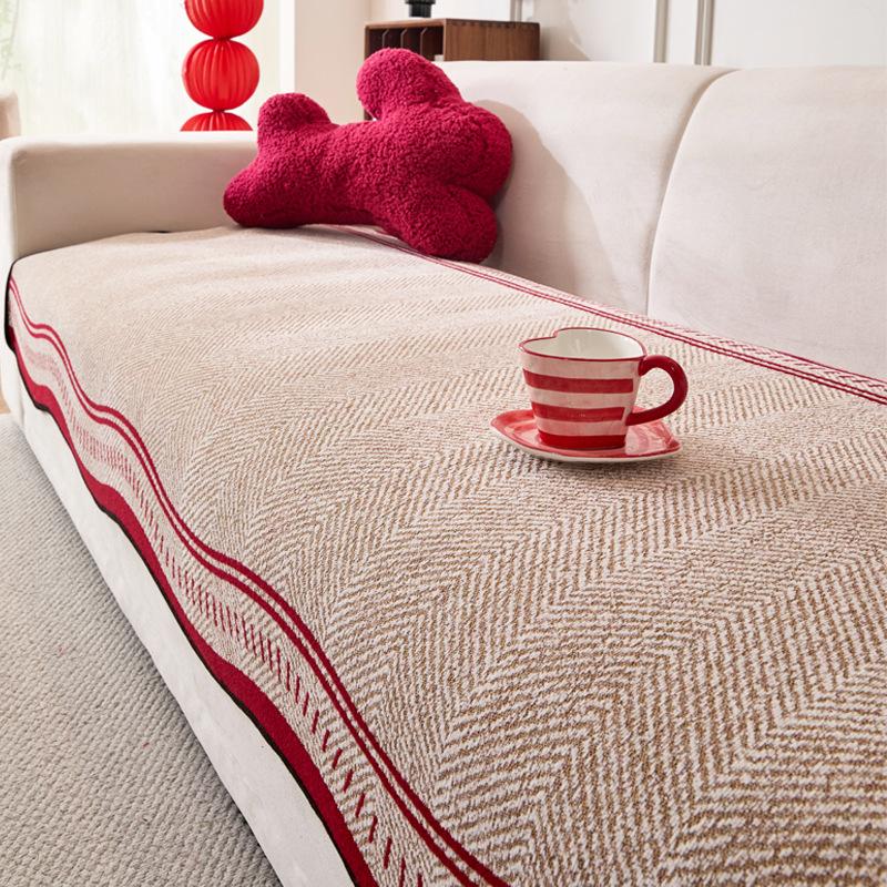 

Chenier Special-Shaped Sofa Cushion, Universal In All Seasons, Non-Slip French Straight Row Three-Person Seat Cushion, Irregular Cover Towel 70*70cm