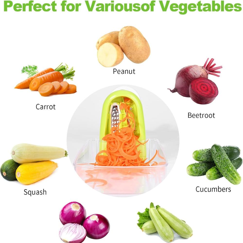 Vegetable Spiralizer Vegetable Cutter Spaghetti 5 In 1 Manual Spiral Slicer Julienne Spaghetti Zucchini Tool Zucchini Spaghetti Tool for Vegetables