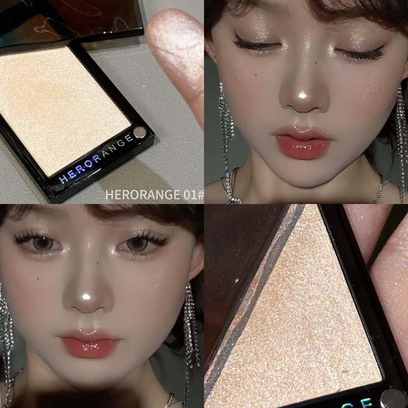 Light & Shadow Contour Palette: Super Sparkle Pearlescent Powder for Natural Long-Lasting Highlighting & Brightening
