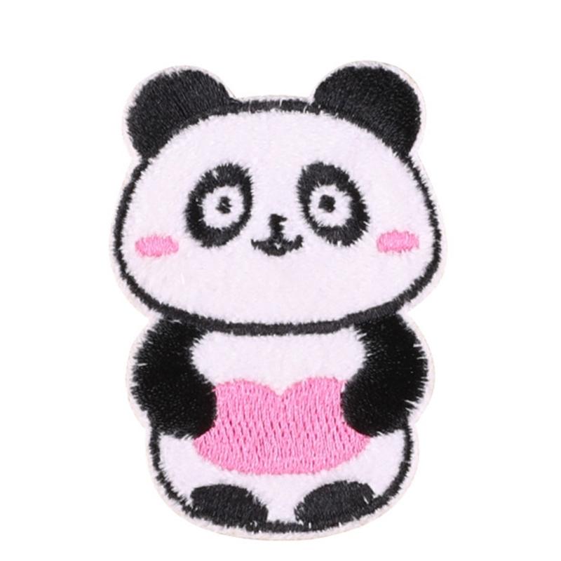 8 Pcs Cartoon Panda Embroidered Patches Iron On Patches Animal Repair Patches Sewing On Applique Patches for Clothes Bag