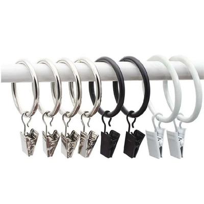 10pcs Metal Decoration with Clips Curtain Rings Clips Curtain Rods Metal Clothes Clip Rustproof Curtain Rings Buckles Home