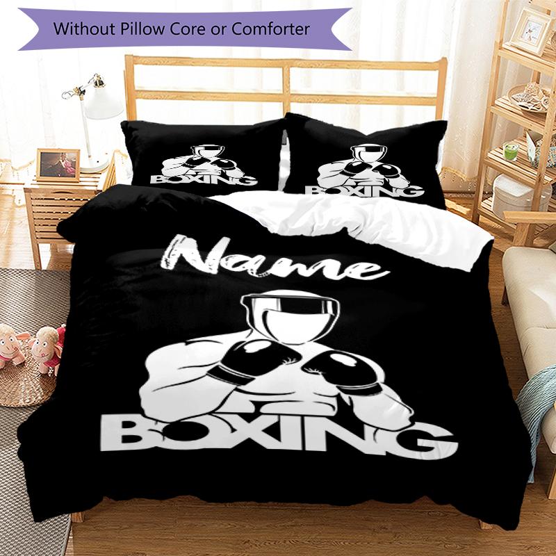 Set Biancheria da Letto Boxe con Nome Personalizzato 3 Pezzi Copripiumino Chiusura Include 1 Copripiumino e 2 Federe, Morbido e Confortevole per Tutte le Stagioni.