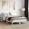 VidaXL Bed Frame with Headboard White 135x190 Cm Solid Pine Wood 842607