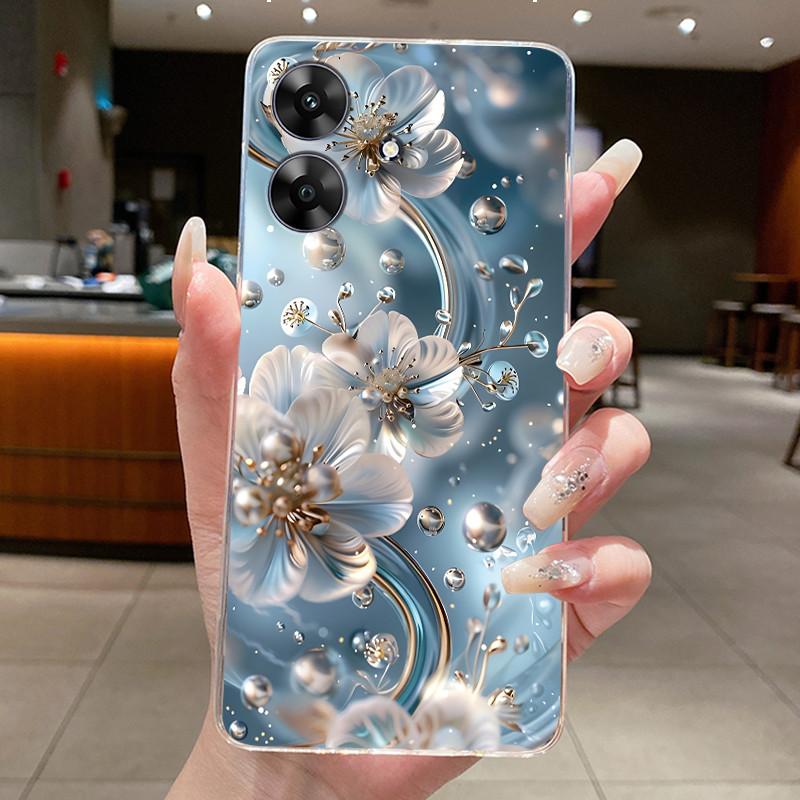 For Realme Note 60 Case RMX3933 Silicone Luxury Butterfly Flower Clear TPU Soft Cover For Realme Note60 Note 60X 60 X Phone Case
