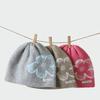 Bedruckte Blume Jacquard Strickmütze Wolle Ohrenschutzmütze Retro Druck Strickmütze Mädchen