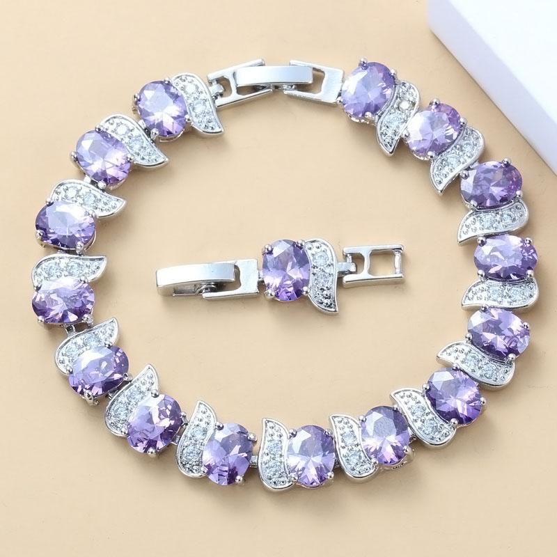 Qualità   Bracciale a Maglia di Catena Overlay Bangle Lunghezza Regolabile 18+3 Cm Gioielli da Donna per Matrimonio con Pietra Blu