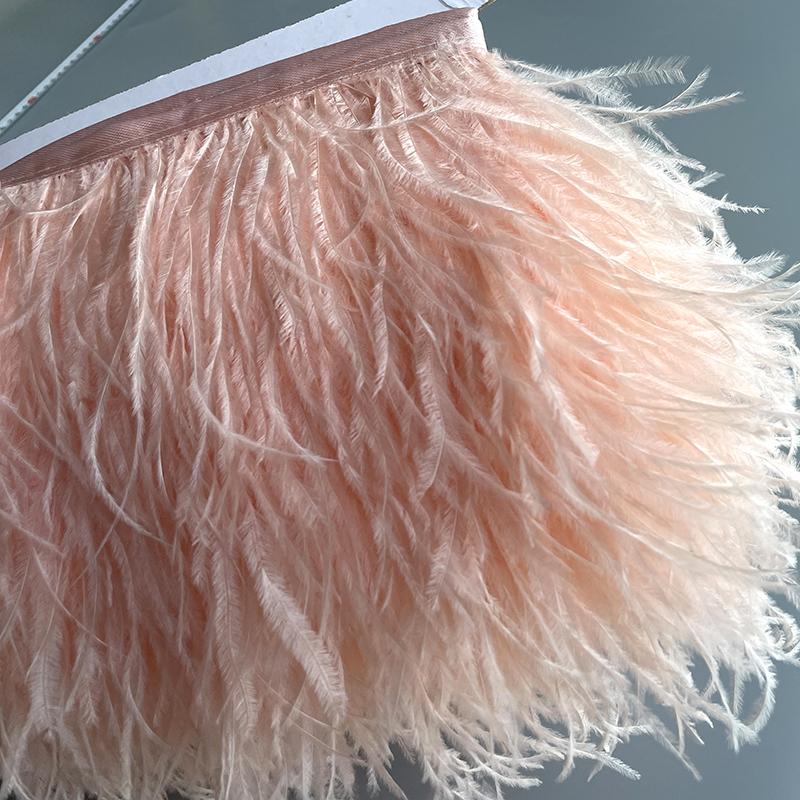 6M 13-18cm  Multicolor Real Ostrich feather Trims Ribbon White Ostrich for Dress Clothing Decoration Sewing feathers Crafts