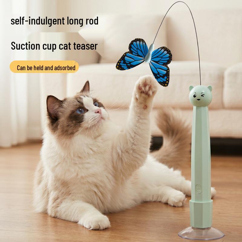 Automatic Rotating Butterfly Cat Teaser Toy for Self-Entertainment