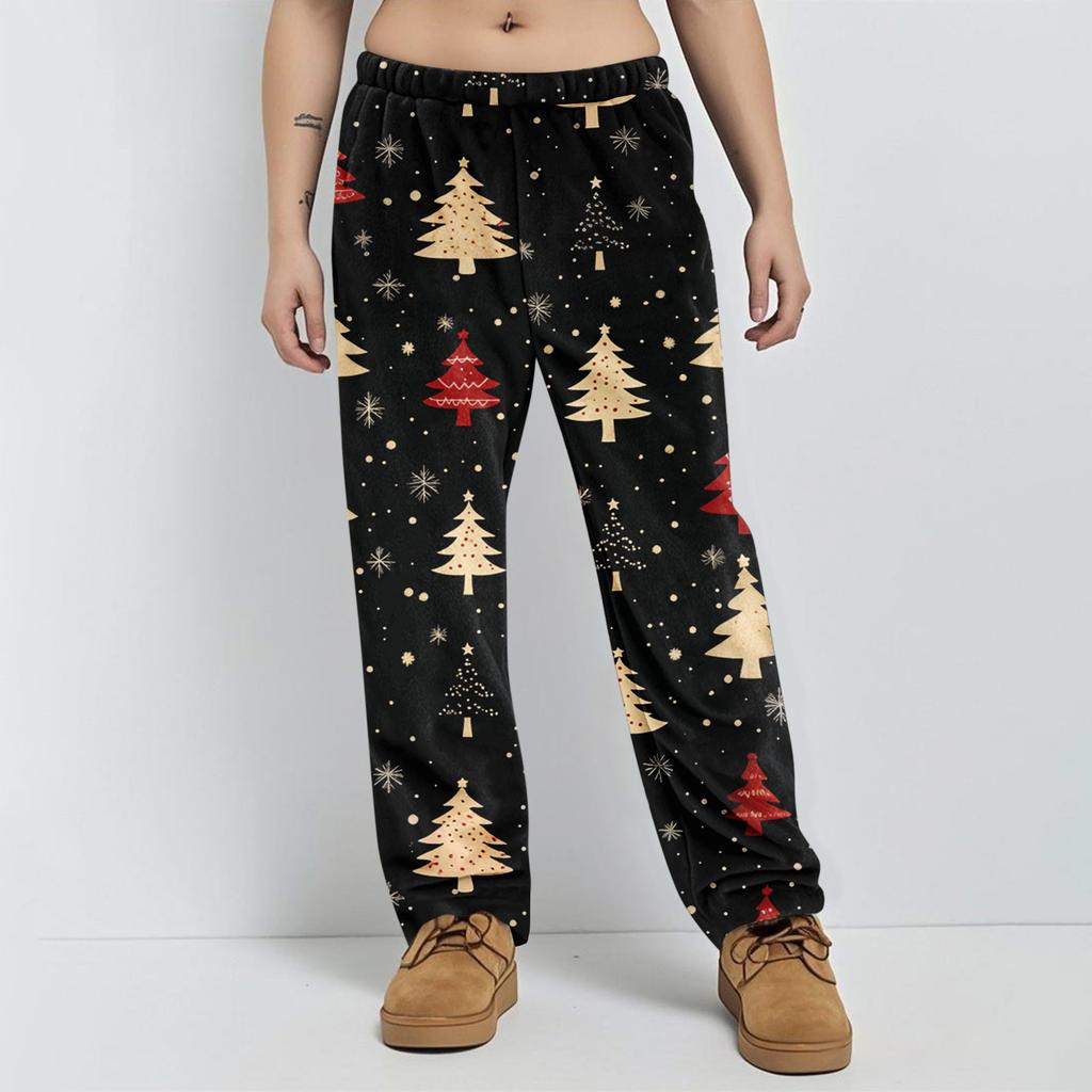 Pajama Pants Sleepwear Casual Drawstring Elastic Waist Pants Comfy Straight Yoga Loose Trousers