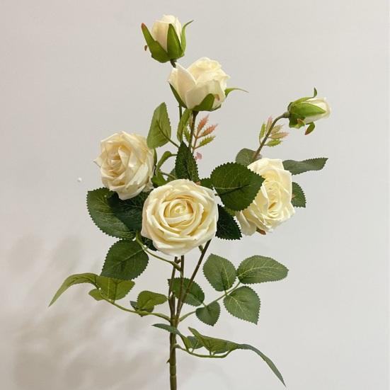 Artificial Roses Flowers for Flower Arrangement Realistic Fake Rose Branches with 4 Head Blooms And 2 Bud for Party Wedding Centerpiece Home Table